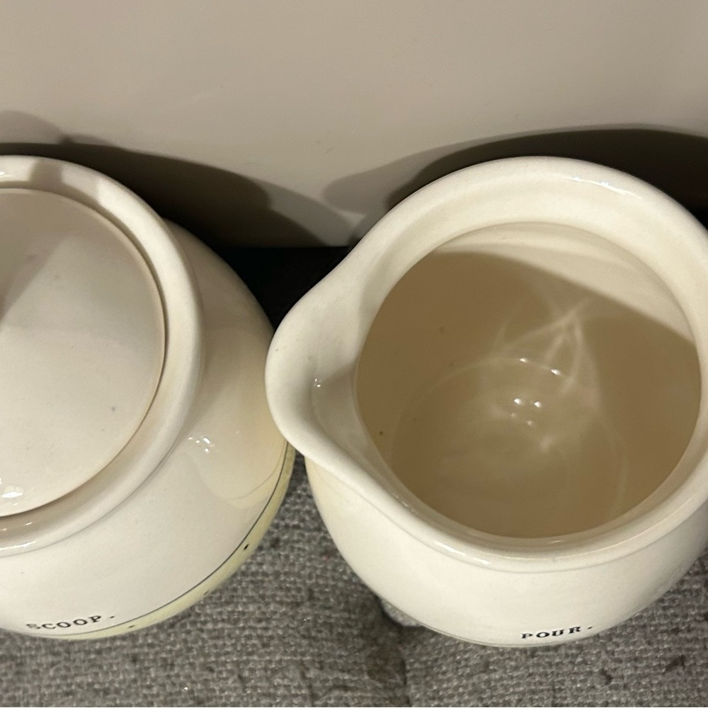 This is a Rae Dunn "Pour & Scoop" creamer & sugar bowl  from Artisan Collection. - Picture 2 of 2